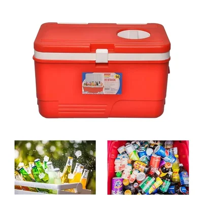 Aristro 50 Litre Insulated Ice Box with Vending Lid, 8 to 10 hrs Cooling Support for Picnic, Outing and Medical Purposes